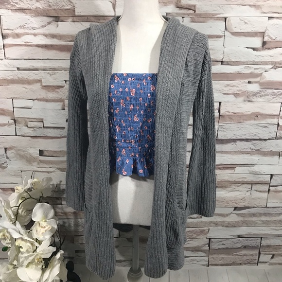 La Hearts Sweaters - LA Hearts Gray Hoodie Cardigan Sz S (K14)